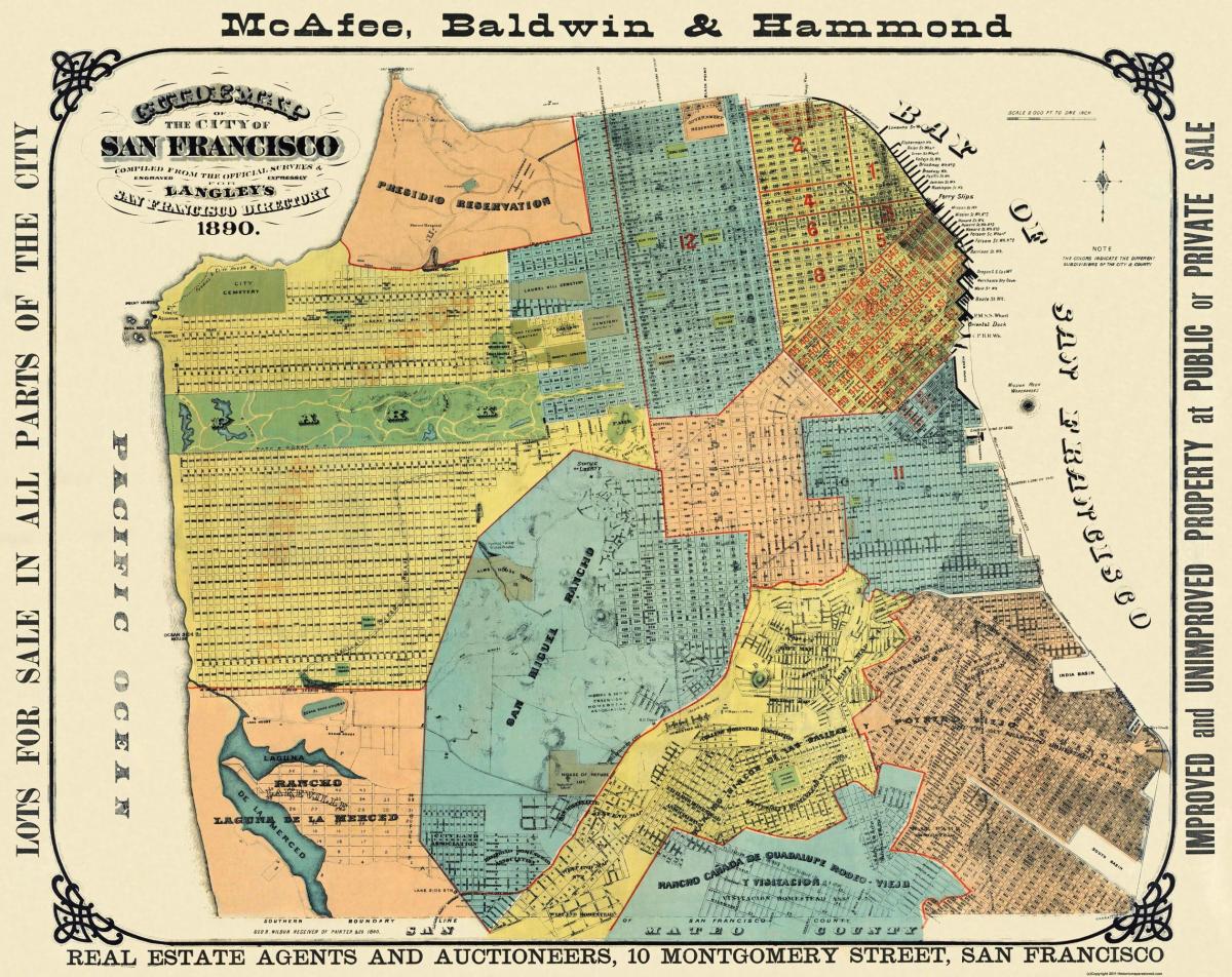 Historische Karte von San Francisco