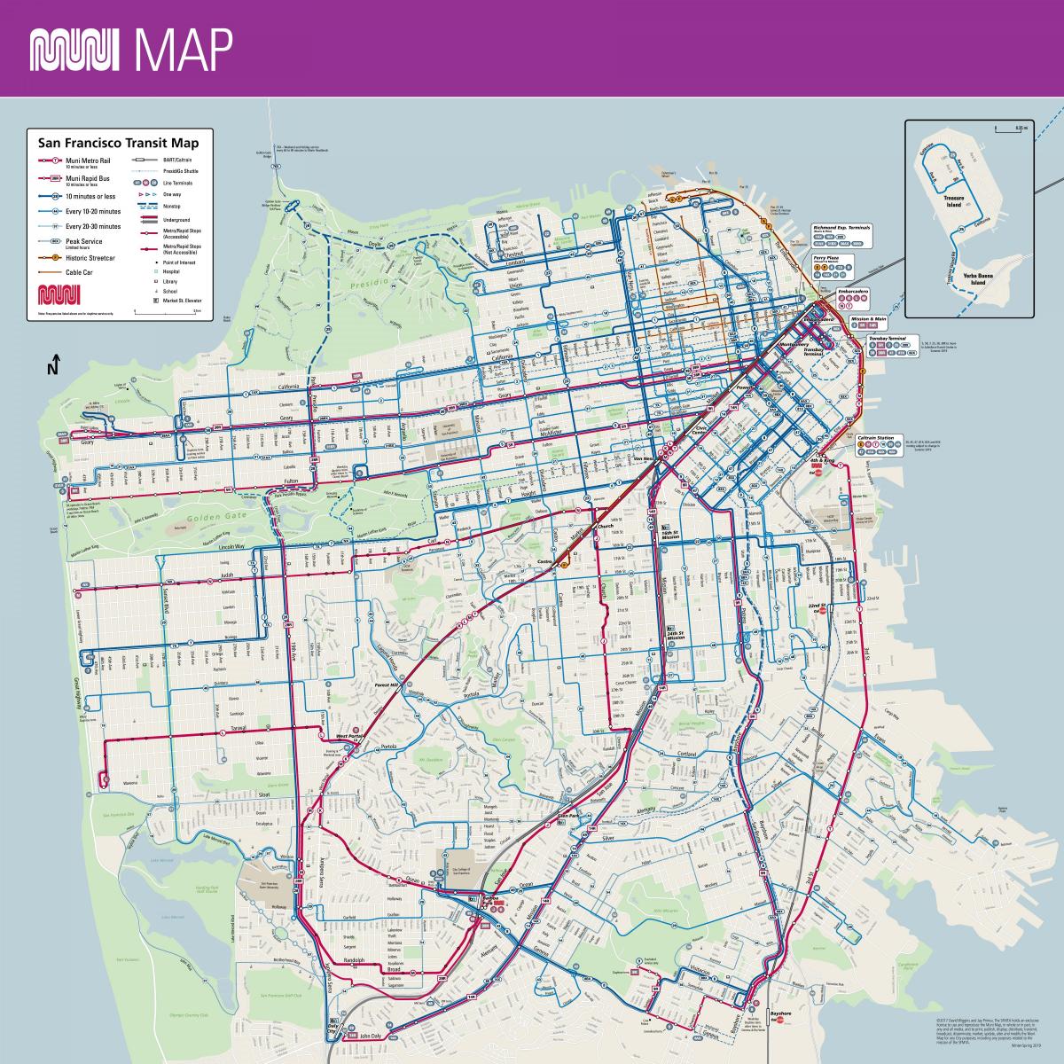 Karte vom Busbahnhof San Francisco