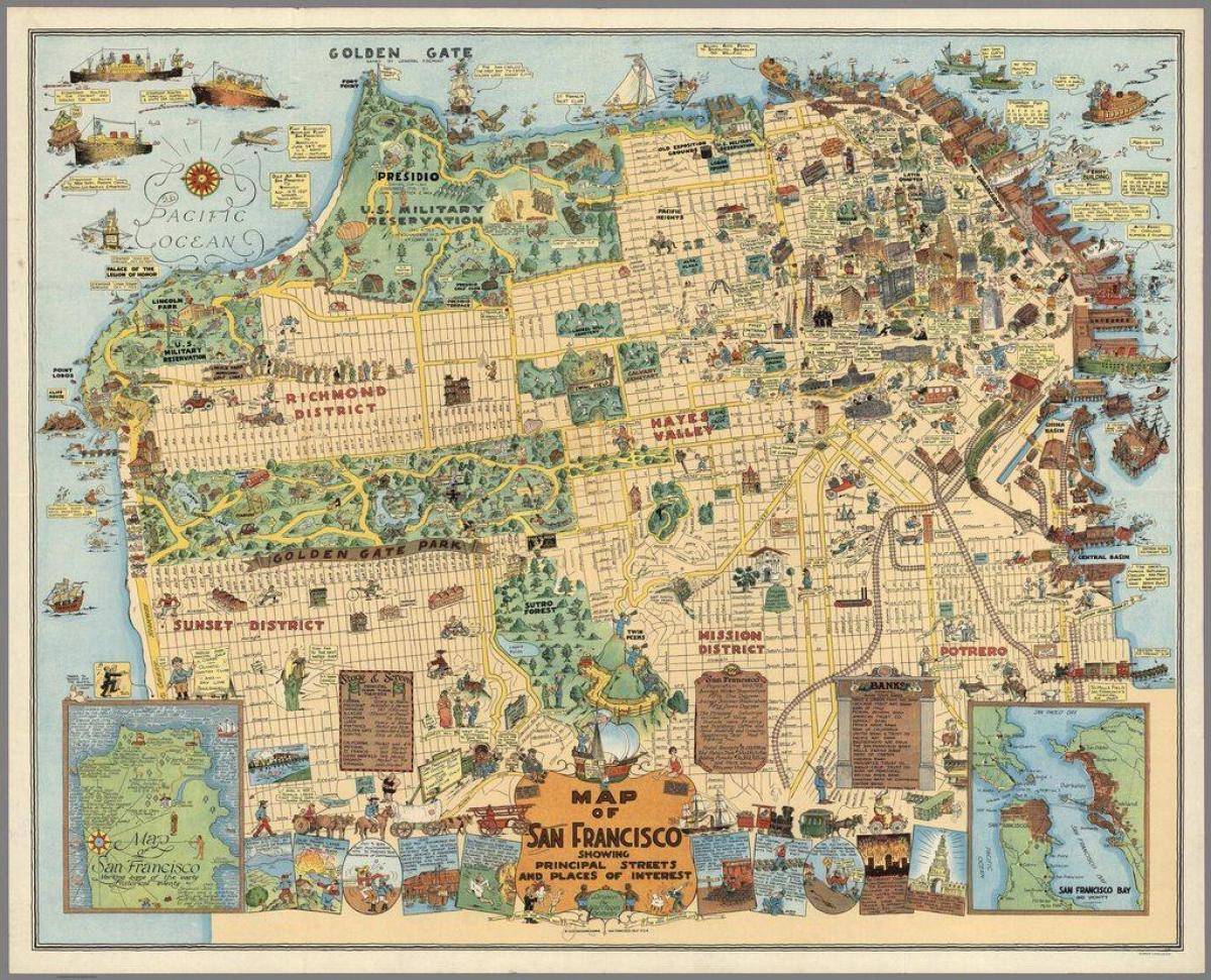 Antike Karte von San Francisco