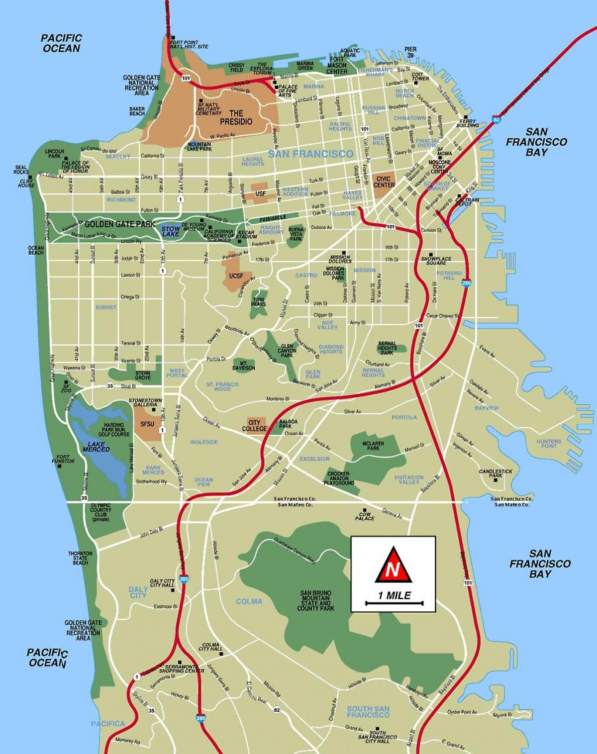 Stadtplan von San Francisco