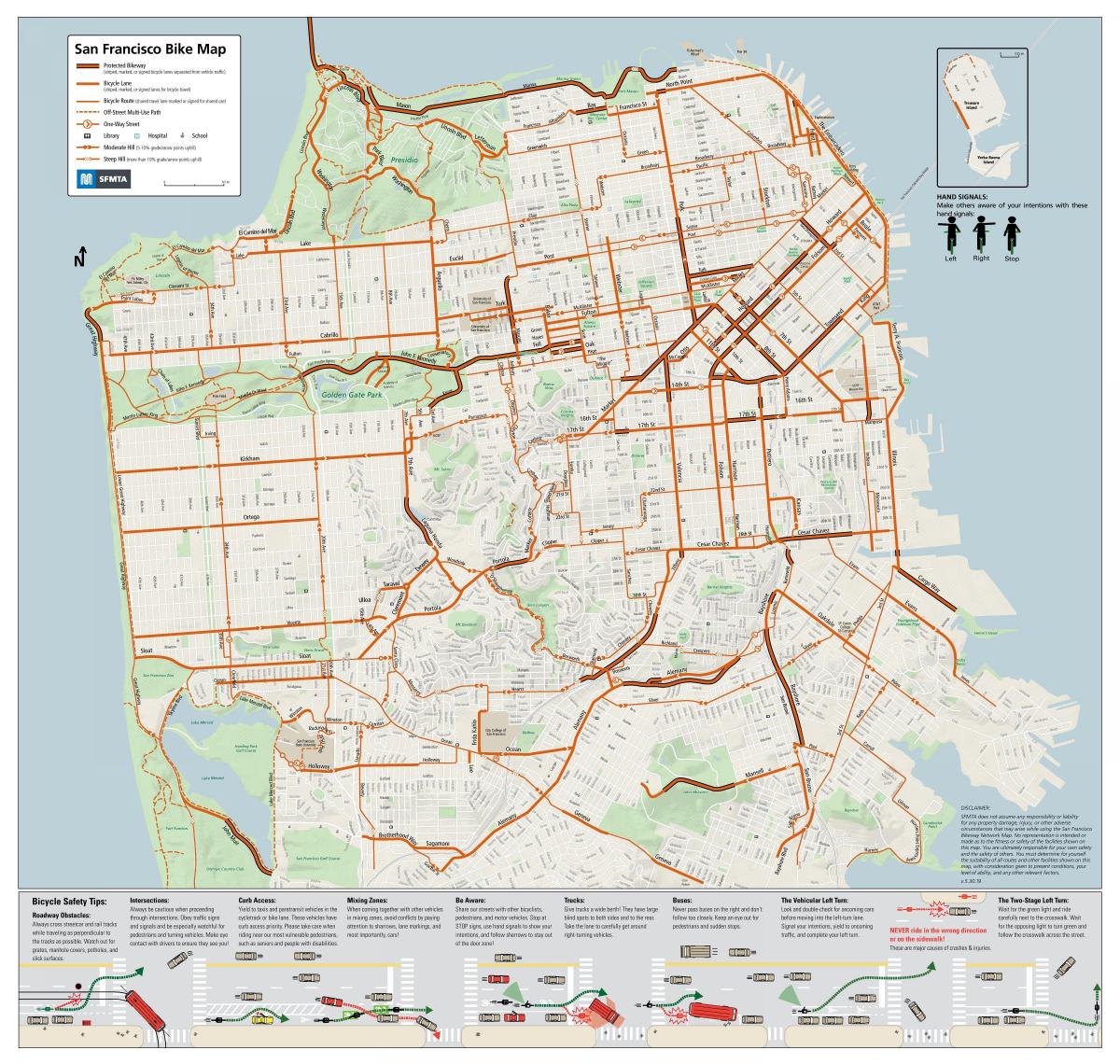 Karte der Radwege in San Francisco