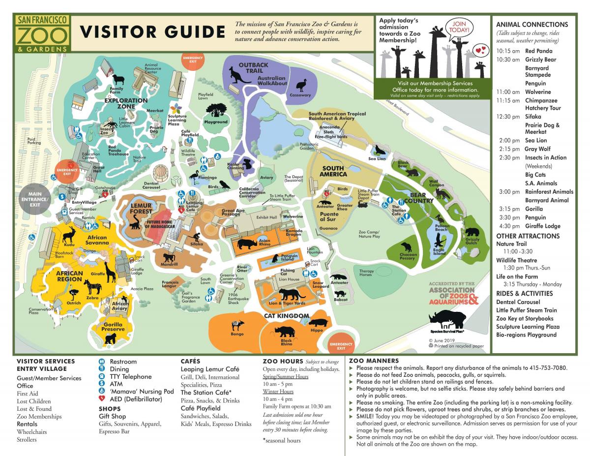 Karte des Zooparks von San Francisco